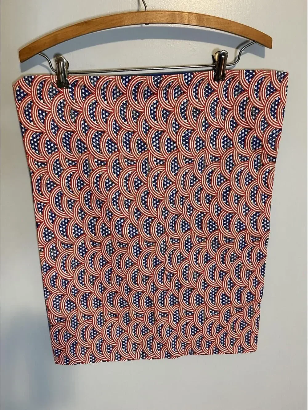 Vintage Handmade Red White Blue Flag Hearts Fabric Pillow Case S 90s patriotic